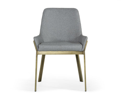 Modrest Ganon Modern Grey & Antique Brass Dining Chair By VIG Furniture