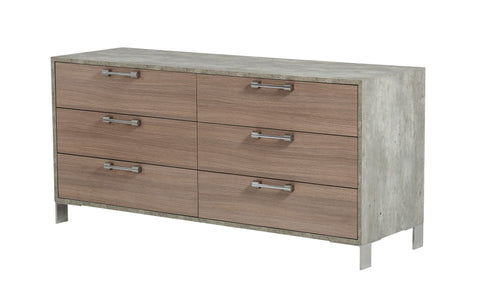 Nova Domus Boston Modern Brown Oak & Brushed Stainless Steel Dresser Model VGANBOSTON-DRS