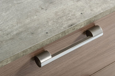 Nova Domus Boston Modern Brown Oak & Brushed Stainless Steel Dresser Model VGANBOSTON-DRS