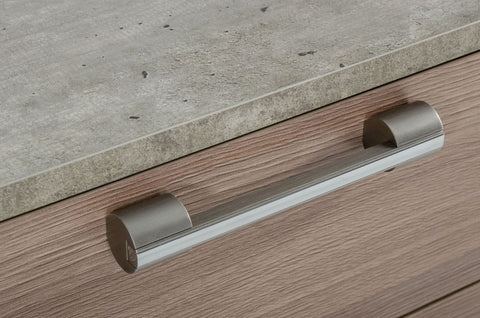 Nova Domus Boston Modern Brown Oak & Brushed Stainless Steel Nightstand Model VGANBOSTON-NS