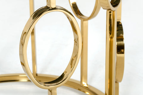 Modrest Filbert Modern Smoked Glass & Champagne Gold Dining Table Model VGZAT122-GOLD-DT