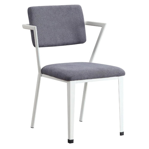 Cargo Gray Fabric & White Dining Chair Model 77882 By ACME Furniture