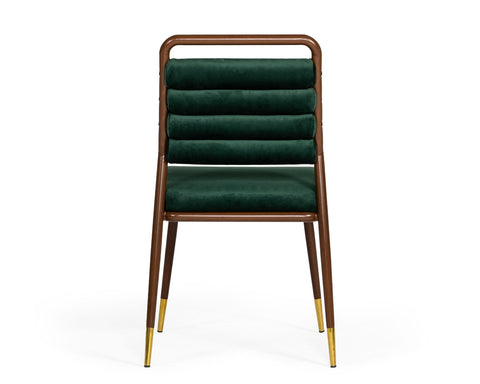 Modrest Biscay Modern Dark Green & Walnut Steel Dining Chair By VIG Furniture