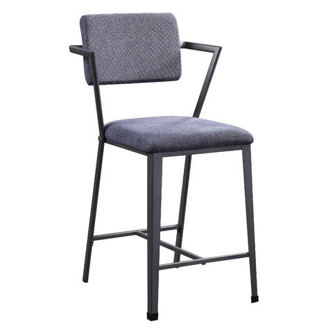 Cargo Fabric & Gunmetal Counter Height Chair Model 77907 By ACME Furniture