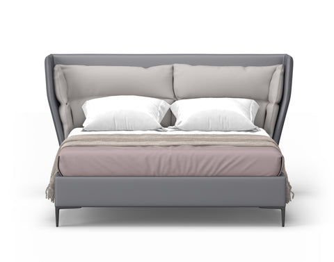 Modrest Jolene Eastern King Dark & Light Grey Leatherette Bed Model VGBBMA2013K-GRY-BED-EK