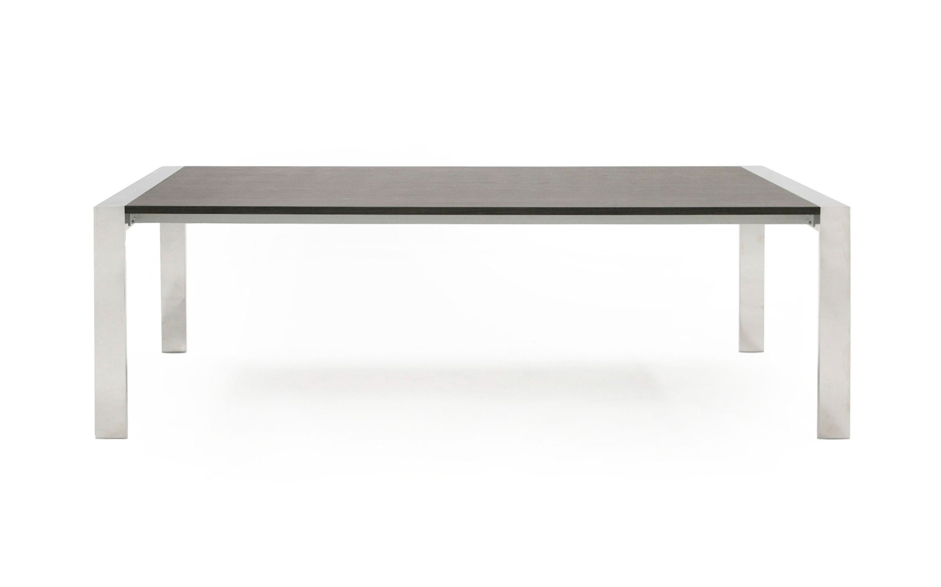 Modrest Fauna Modern Elm Grey & Stainless Steel Chrome Dining Table Model VGBBBN-2T-GREY-DT