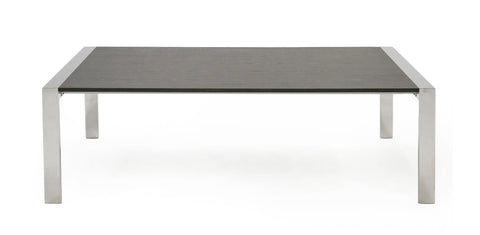 Modrest Fauna Modern Elm Grey & Stainless Steel Chrome Dining Table Model VGBBBN-2T-GREY-DT
