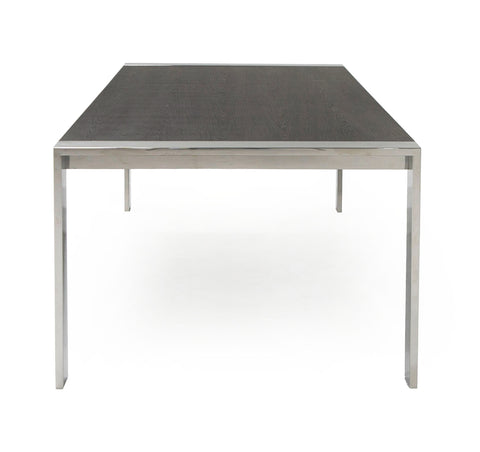 Modrest Fauna Modern Elm Grey & Stainless Steel Chrome Dining Table Model VGBBBN-2T-GREY-DT
