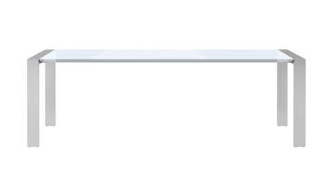 Modrest Fauna Modern White High Gloss & Stainless Steel Chrome Dining Table Model VGBBBN-2T-WHT-DT