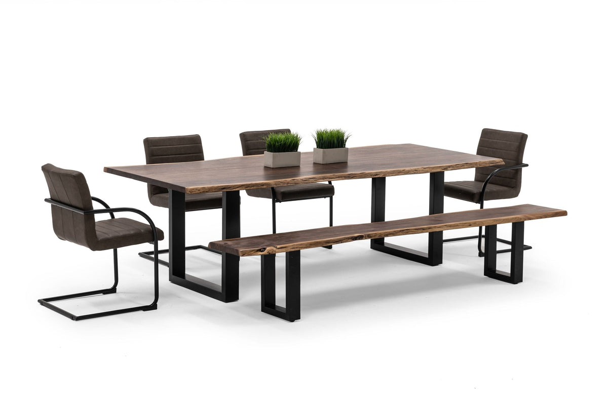 Modrest Taylor X Large 102" Modern Live Edge Wood Dining Table Model VGEDPRO226005-BRN-DT