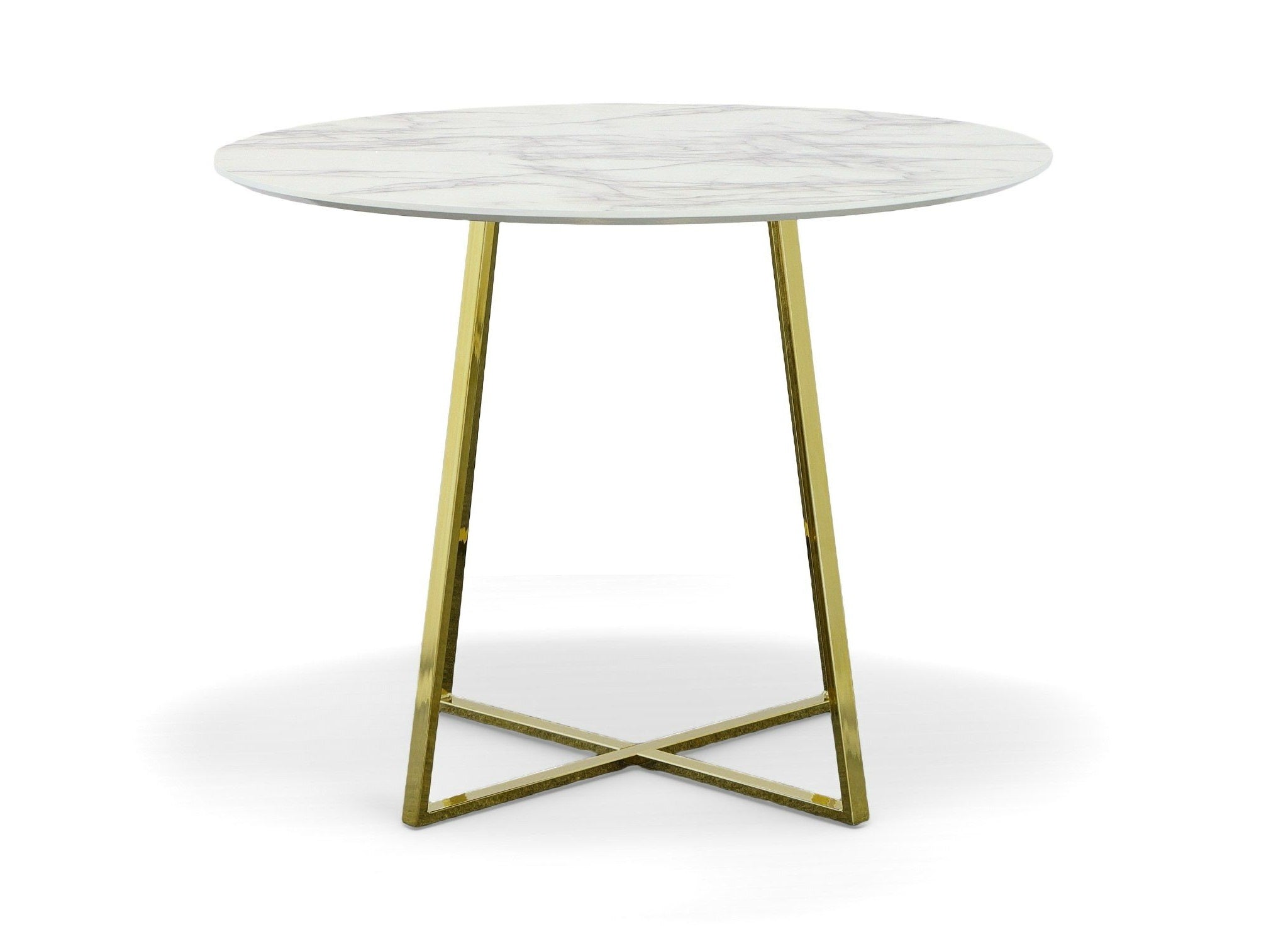 Modrest Swain Modern Faux Marble & Gold Round Dining Table Model VGFHFDT8004