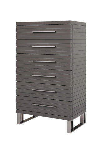 Modrest Splendor Grey High Gloss Slatted Chest Model VGVCJ20256-6H-GRY-CHEST