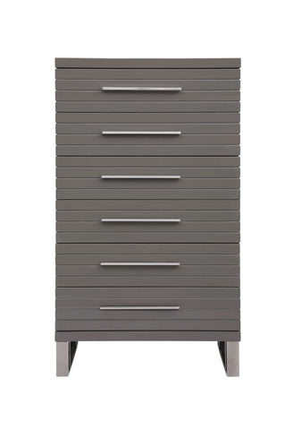 Modrest Splendor Grey High Gloss Slatted Chest Model VGVCJ20256-6H-GRY-CHEST