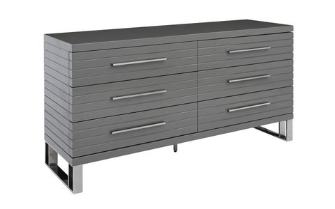 Modrest Splendor Grey High Gloss Slatted Dresser Model VGVCJ20256-D-GREY-DRS