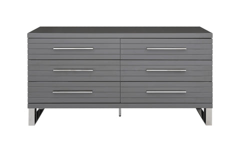 Modrest Splendor Grey High Gloss Slatted Dresser Model VGVCJ20256-D-GREY-DRS