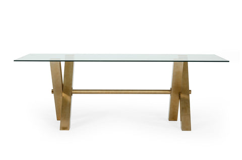Modrest Dandy Modern Golden & 15Mm Glass Dining Table Model VGGMDT-1305-DT-15MM