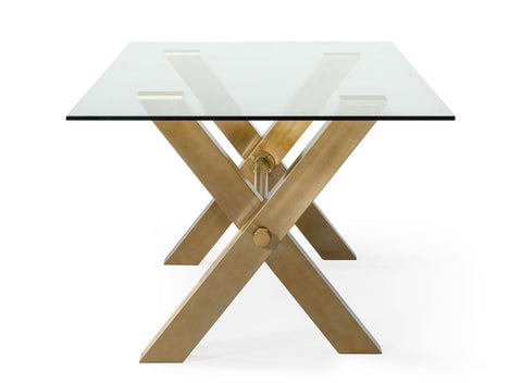 Modrest Dandy Modern Golden & Glass Dining Table Model VGGMDT-1305-DT