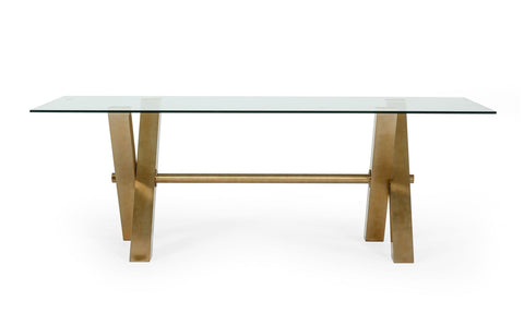 Modrest Dandy Modern Golden & Glass Dining Table Model VGGMDT-1305-DT