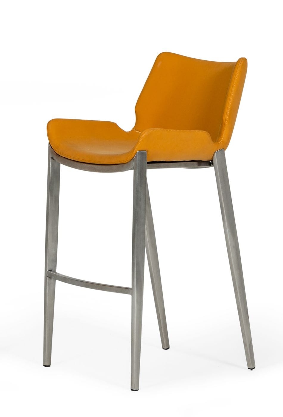 Modrest Dave Modern Orange Leatherette Bar Stool (Set Of 2) Model VGHR5368/B-ORG-BS