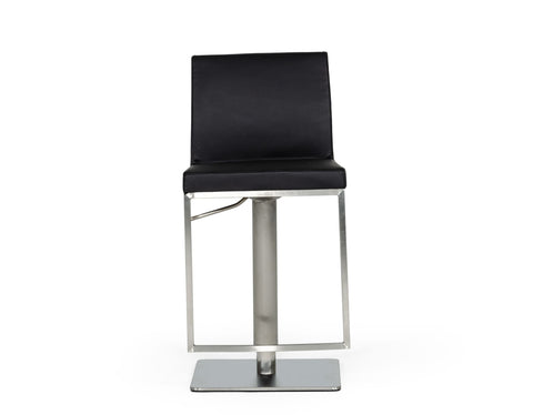 Modrest Folsum Modern Black & Brushed Stainless Steel Bar Stool Model VGHR5040GB-1-BLK-BS