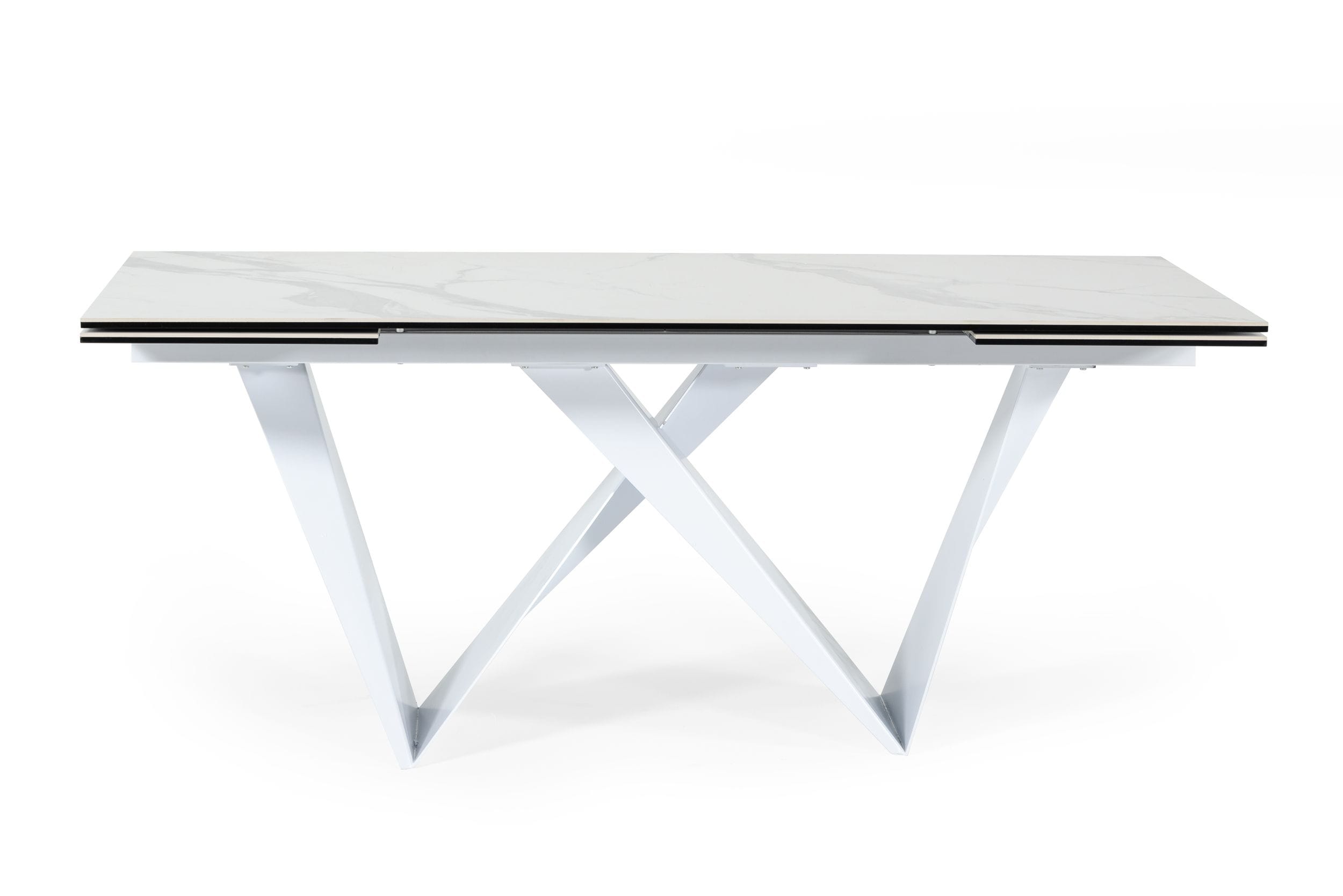 Modrest Fritz Modern White Extendable Ceramic Dining Table Model VGNSGD8767-WHT