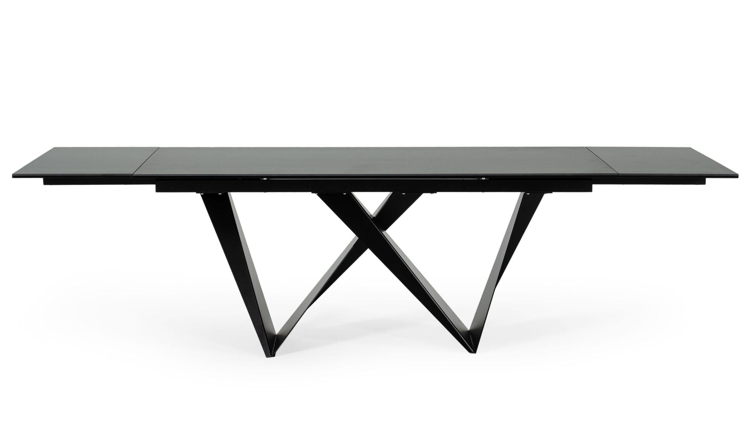 Modrest Fritz Modern Black Extendable Ceramic Dining Table Model VGNSGD8767-BLK-DT