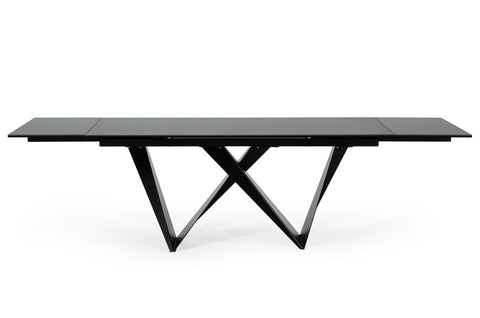 Modrest Fritz Modern Black Extendable Ceramic Dining Table Model VGNSGD8767-BLK-DT