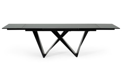 Modrest Fritz Modern Black Extendable Ceramic Dining Table Model VGNSGD8767-BLK-DT
