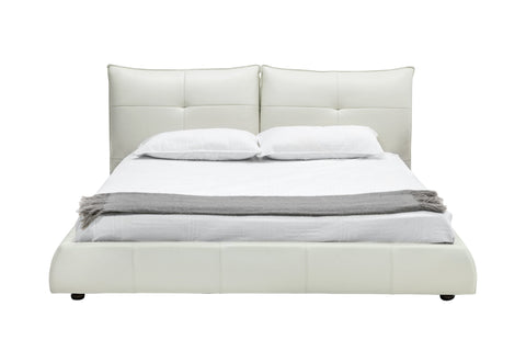 Modrest Patrick Modern White Leather Bed Model VGKKB-75X-BED
