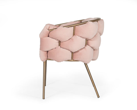 Modrest Debra Modern Pink Fabric Dining Chair By VIG Furniture