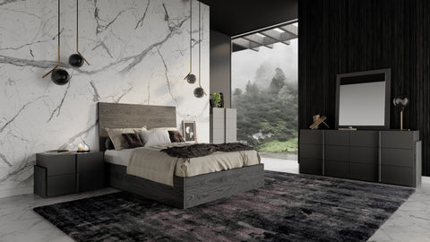 Eastern King Nova Domus Lucia Italian Modern Matte Grey & Elm Grey 4 Piece Bedroom Set Model VGACLUCIA-4PC-SET-EK