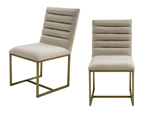 Modrest Barker Modern Beige & Brush Gold Dining Chair (Set of 2) By VIG Furniture