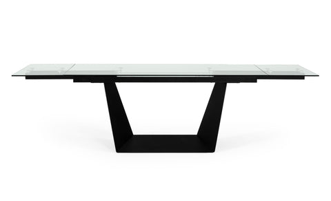 Modrest Bronwin Modern Black Glass Extendable Dining Table Model VGNSGD8684-BLK-DT