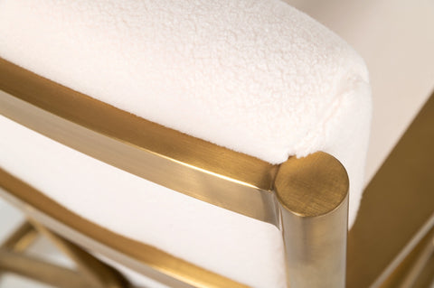 Modrest Haxtun Modern Cream Sherpa Accent Chair Model VGMFMC-4210-WHT-CH