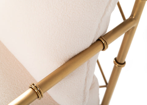 Divani Casa Ignacio Glam White Velvet & Gold Accent Chair Model VGMFOC-2211-WHT-CH