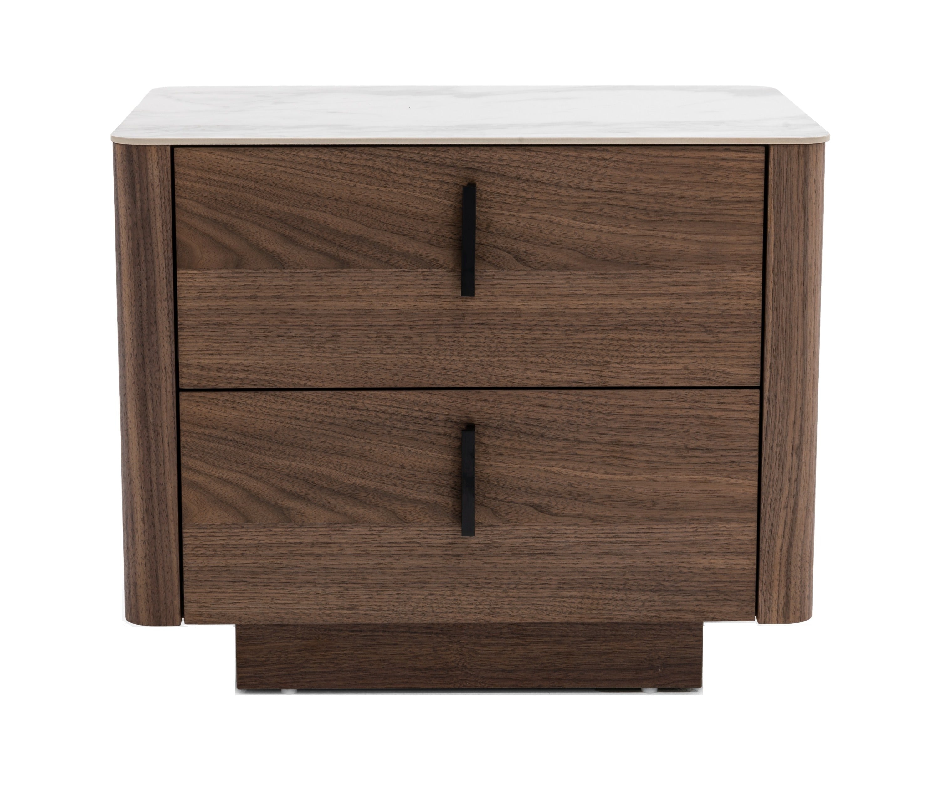 Modrest Chelton Contemporary White Ceramic & Walnut Nightstand Model VGHB351U-WAL-NS
