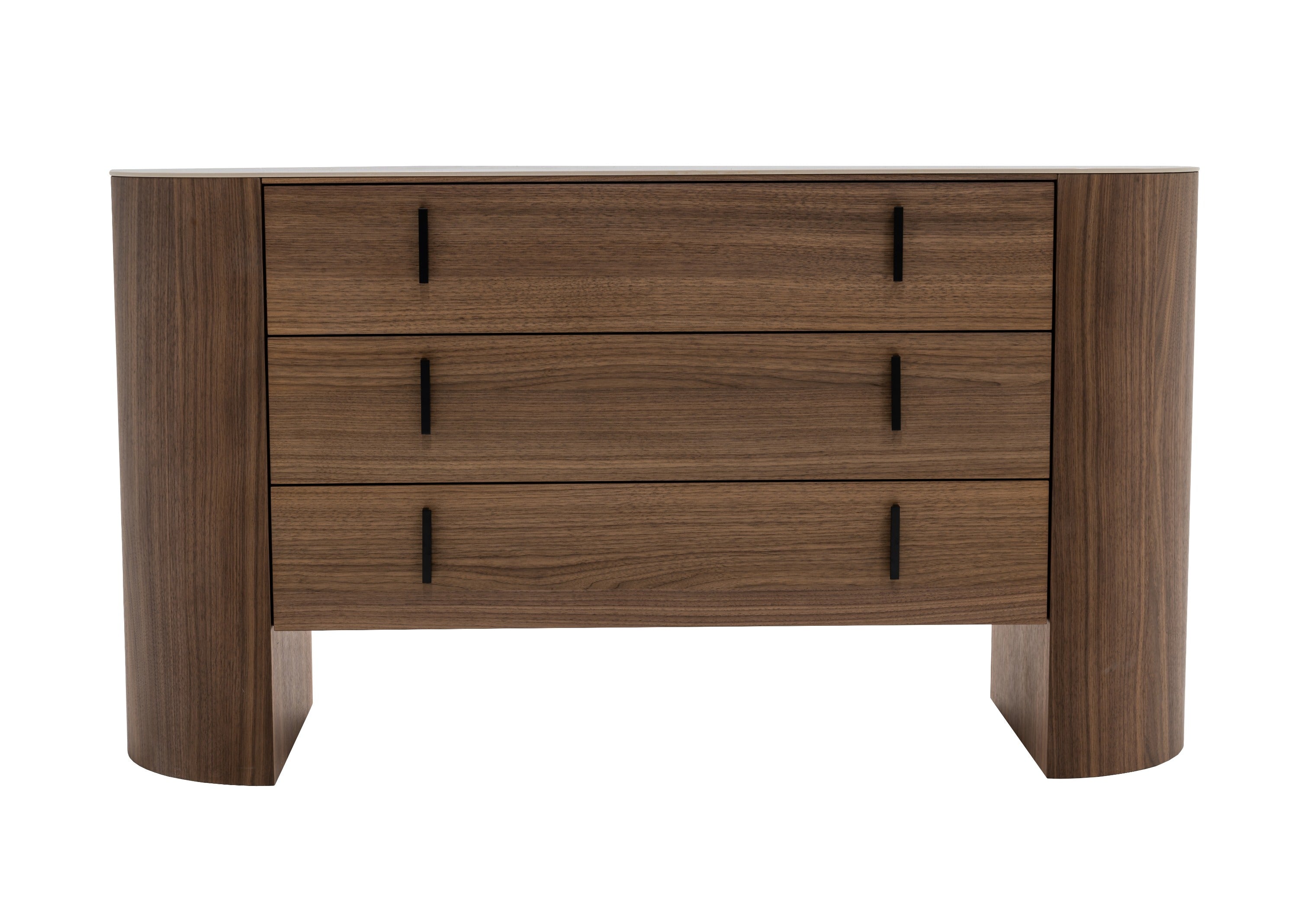 Modrest Chelton Contemporary White Ceramic & Walnut Dresser Model VGHB351C-WAL-DRS
