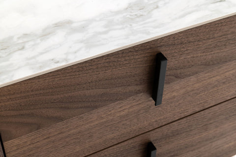 Modrest Chelton Contemporary White Ceramic & Walnut Dresser Model VGHB351C-WAL-DRS