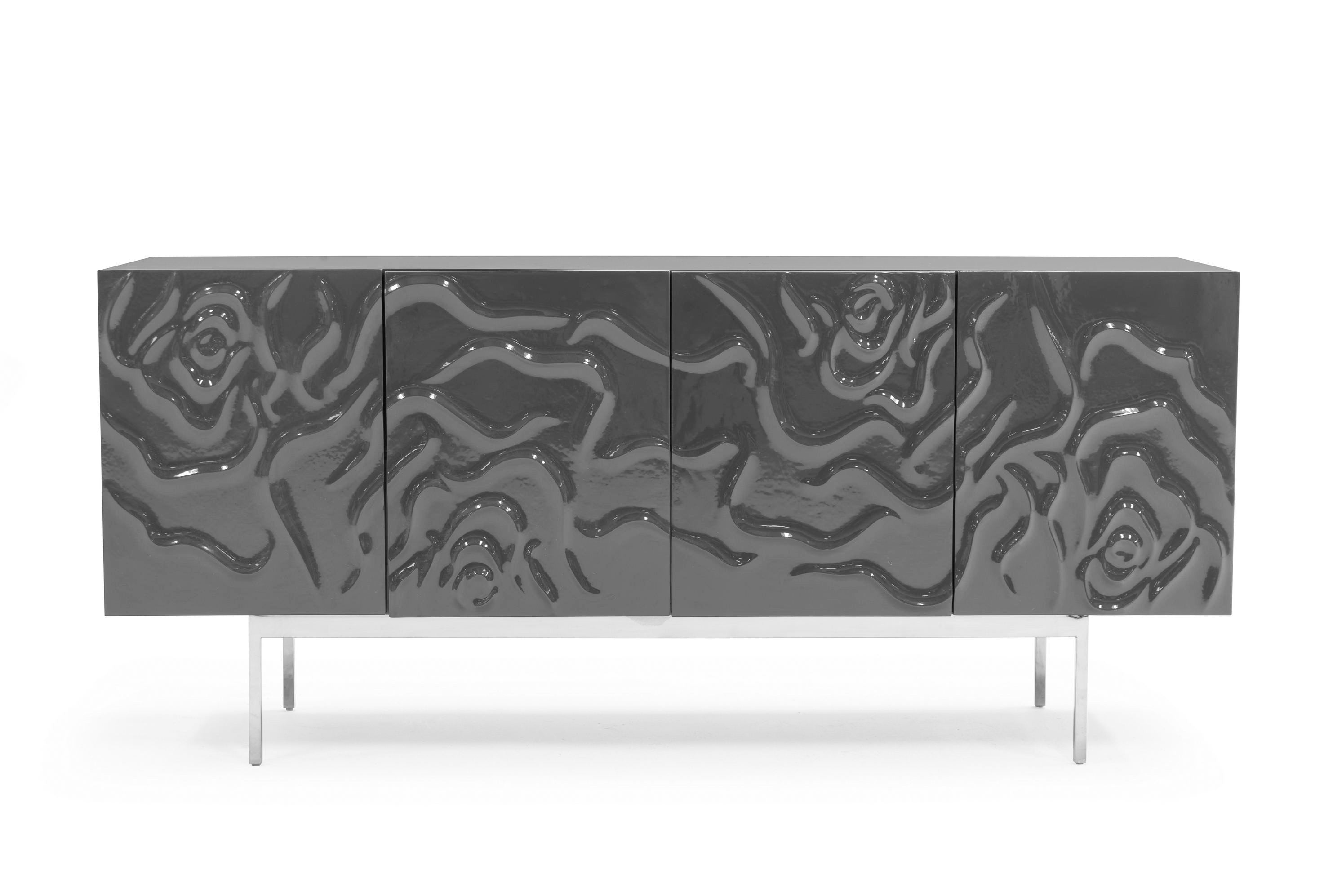 Modrest Gwen Modern Grey High Gloss Buffet Model VGVCG2007-GS-GRY-BUF