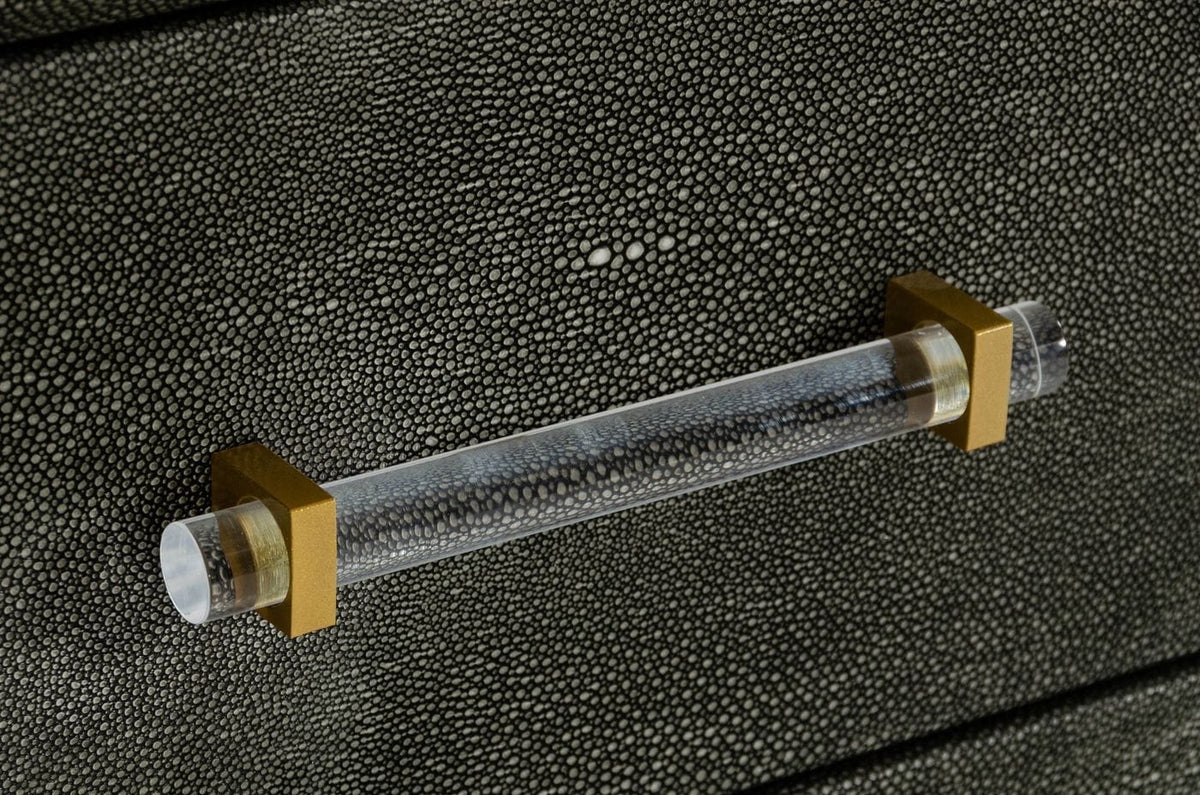 Modrest Howard Modern Shagreen Grey Leatherette & Gold Dresser Model VGGMCHD-1528-6-DRS