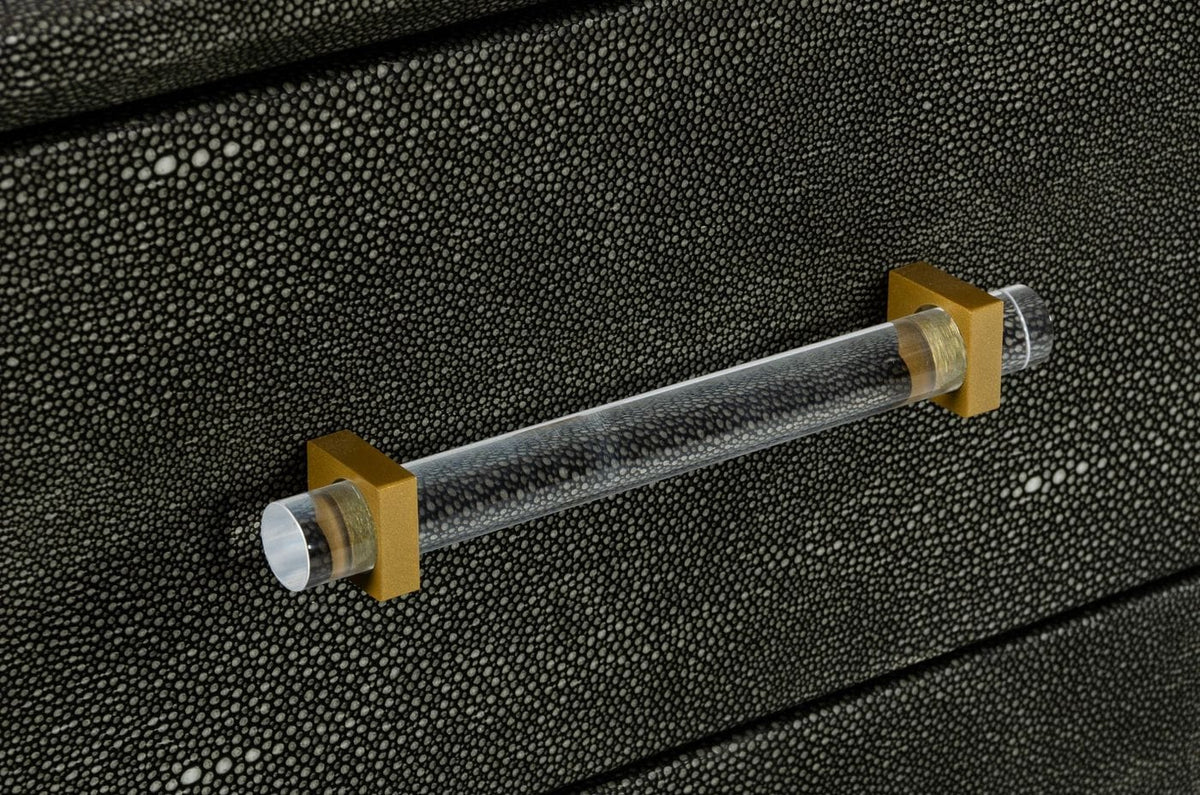 Modrest Howard Modern Shagreen Grey Leatherette & Gold Chest Model VGGMCHD-1528-5-CHEST