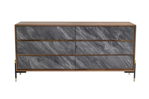 Nova Domus Metcalf Mid Century Walnut & Grey Dresser Model VGMAQT-S831-BR-120-WAL-DRS