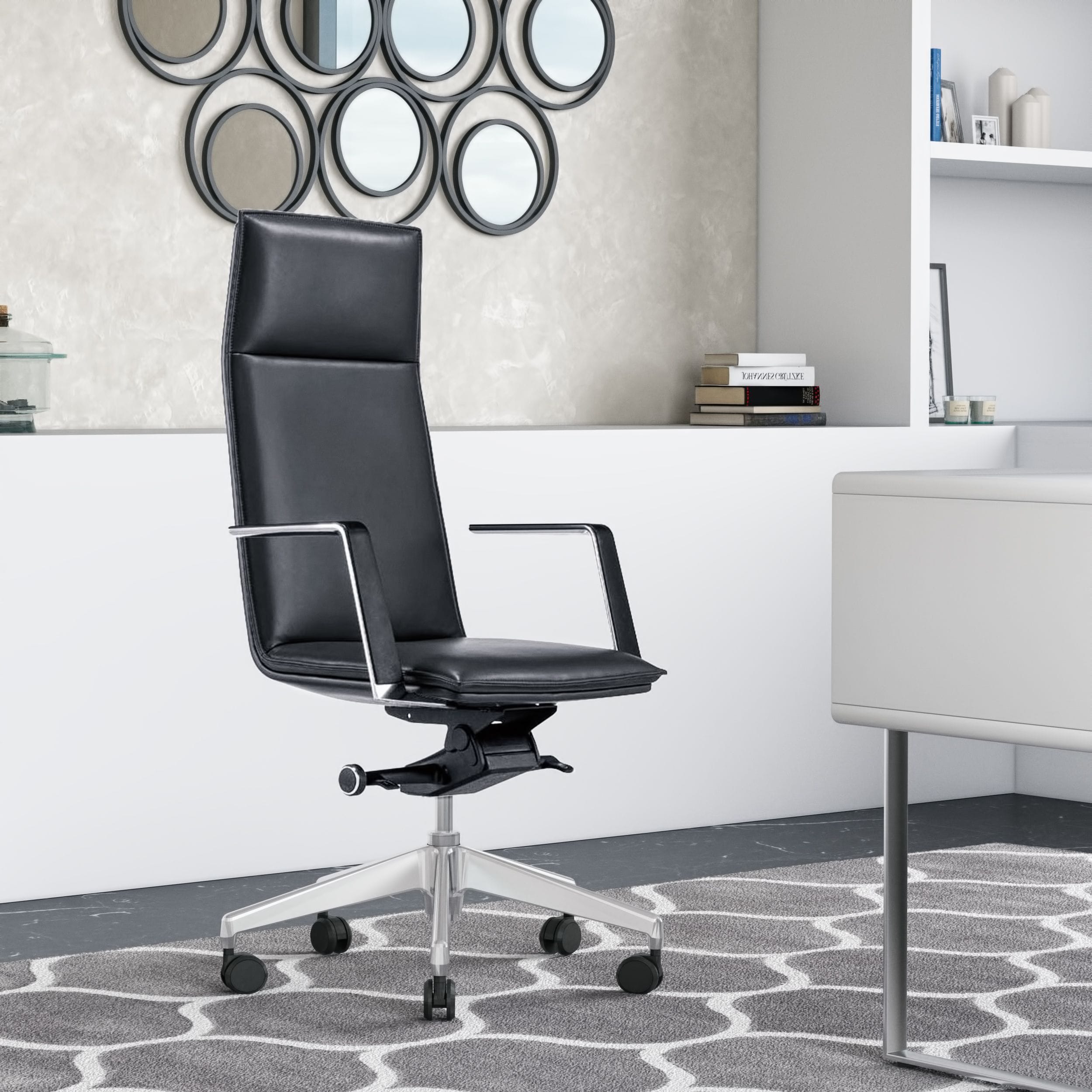 Modrest Gorsky Modern Black High Back Executive Office Chair Model VGFUA1819-BLK-OC