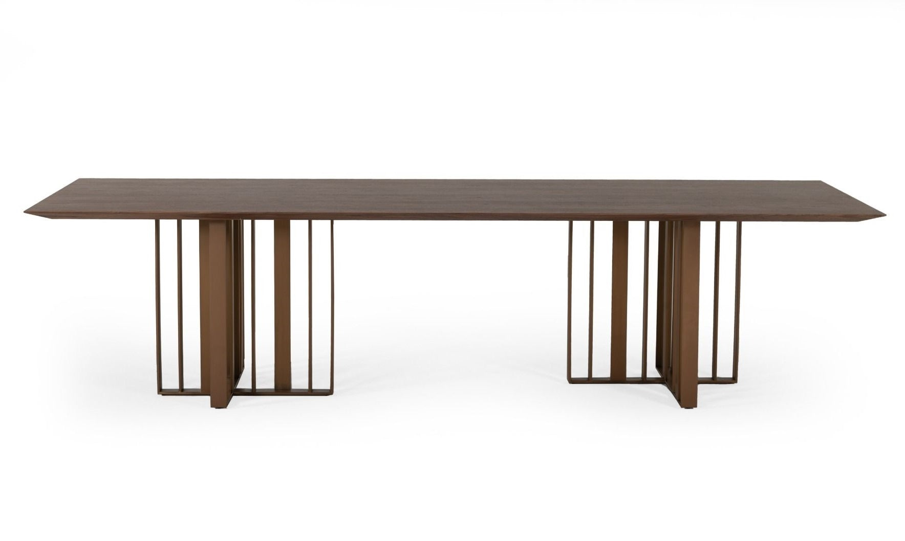 Modrest Livia Modern Wenge & Gold Stainless Steel Dining Table Model VGBBMI2005T-WGE-DT