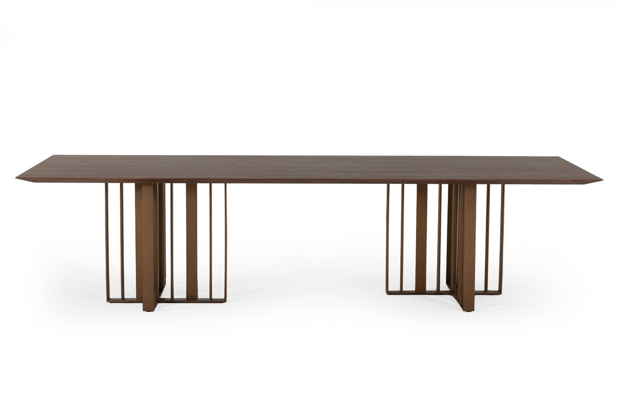 Modrest Livia Modern Wenge & Gold Stainless Steel Dining Table Model VGBBMI2005T-WGE-DT