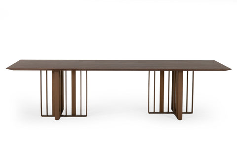 Modrest Livia Modern Wenge & Gold Stainless Steel Dining Table Model VGBBMI2005T-WGE-DT