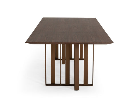 Modrest Livia Modern Wenge & Gold Stainless Steel Dining Table Model VGBBMI2005T-WGE-DT