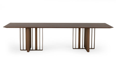 Modrest Livia Modern Wenge & Gold Stainless Steel Dining Table Model VGBBMI2005T-WGE-DT