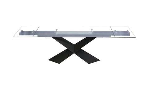 Modrest Scott Modern Extendable Glass Dining Table Model VGNSGD8782-BRN-DT