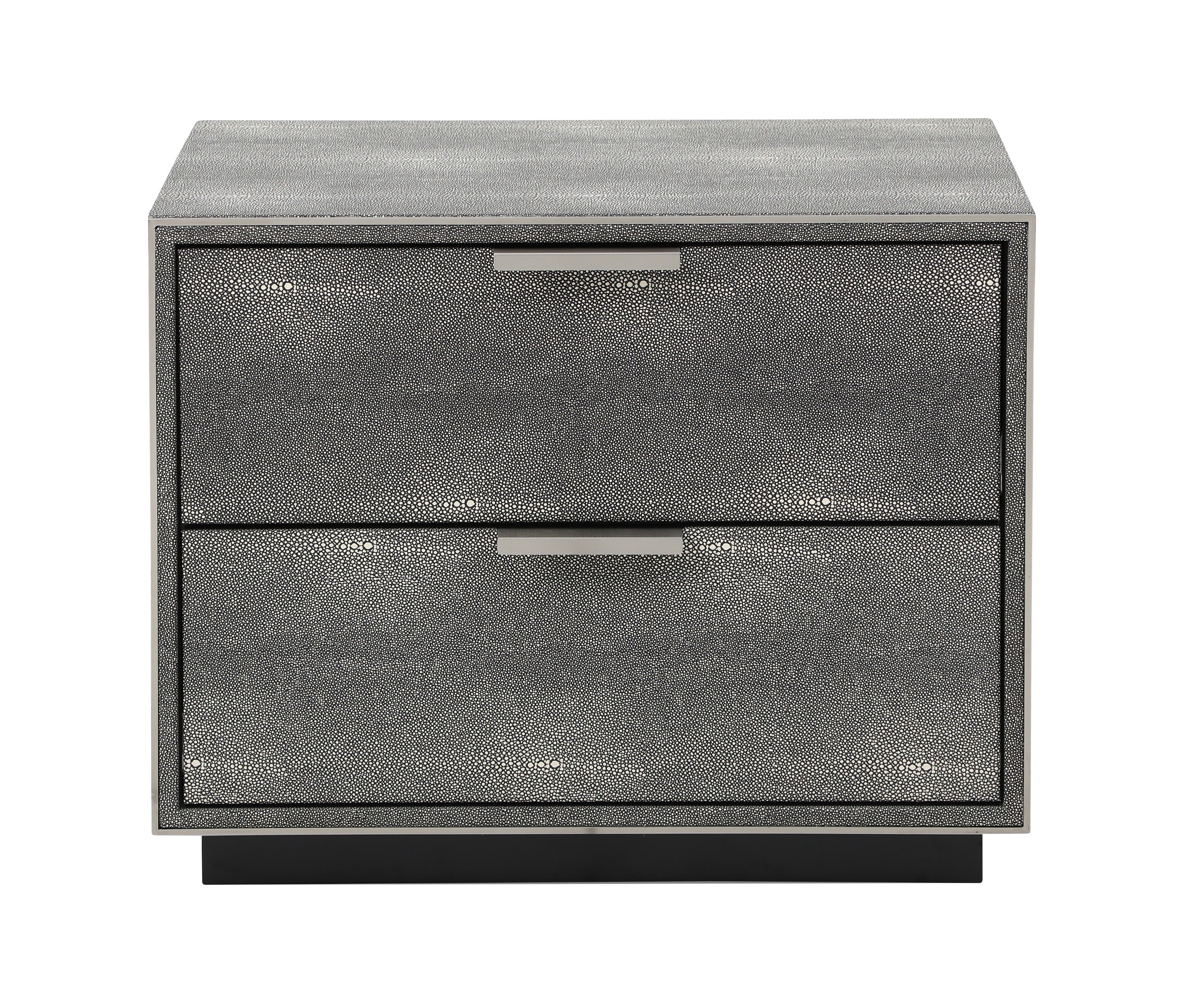 Modrest Dynasty Modern Shagreen Two Drawer Nightstand Model VGVCN2108-2-GRY-NS